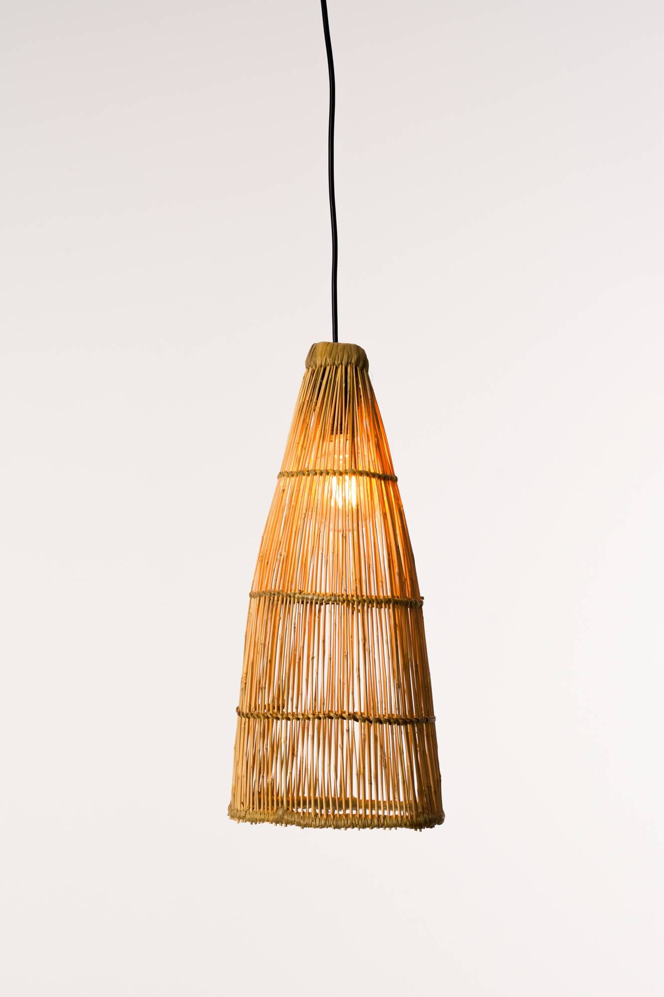 Klosz ADARA naturalny wiszący klosz do lampy bambusowy, boho, japandi 20cmx40cm