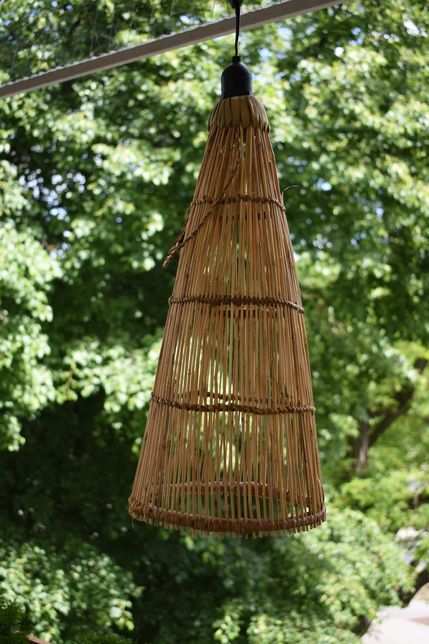 Klosz ADARA naturalny wiszący klosz do lampy bambusowy, boho, japandi 20cmx40cm