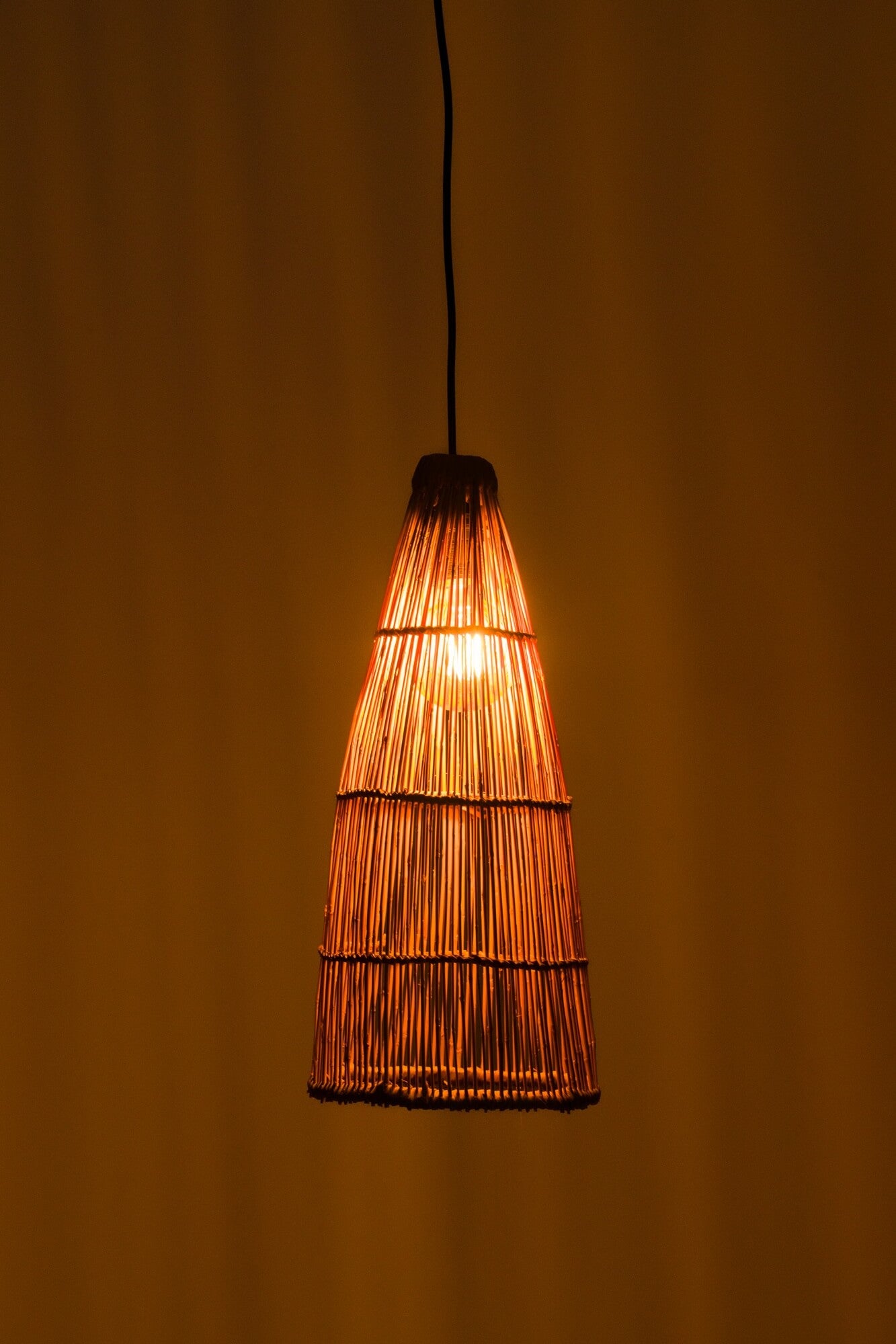 Klosz ADARA naturalny wiszący klosz do lampy bambusowy, boho, japandi 20cmx40cm
