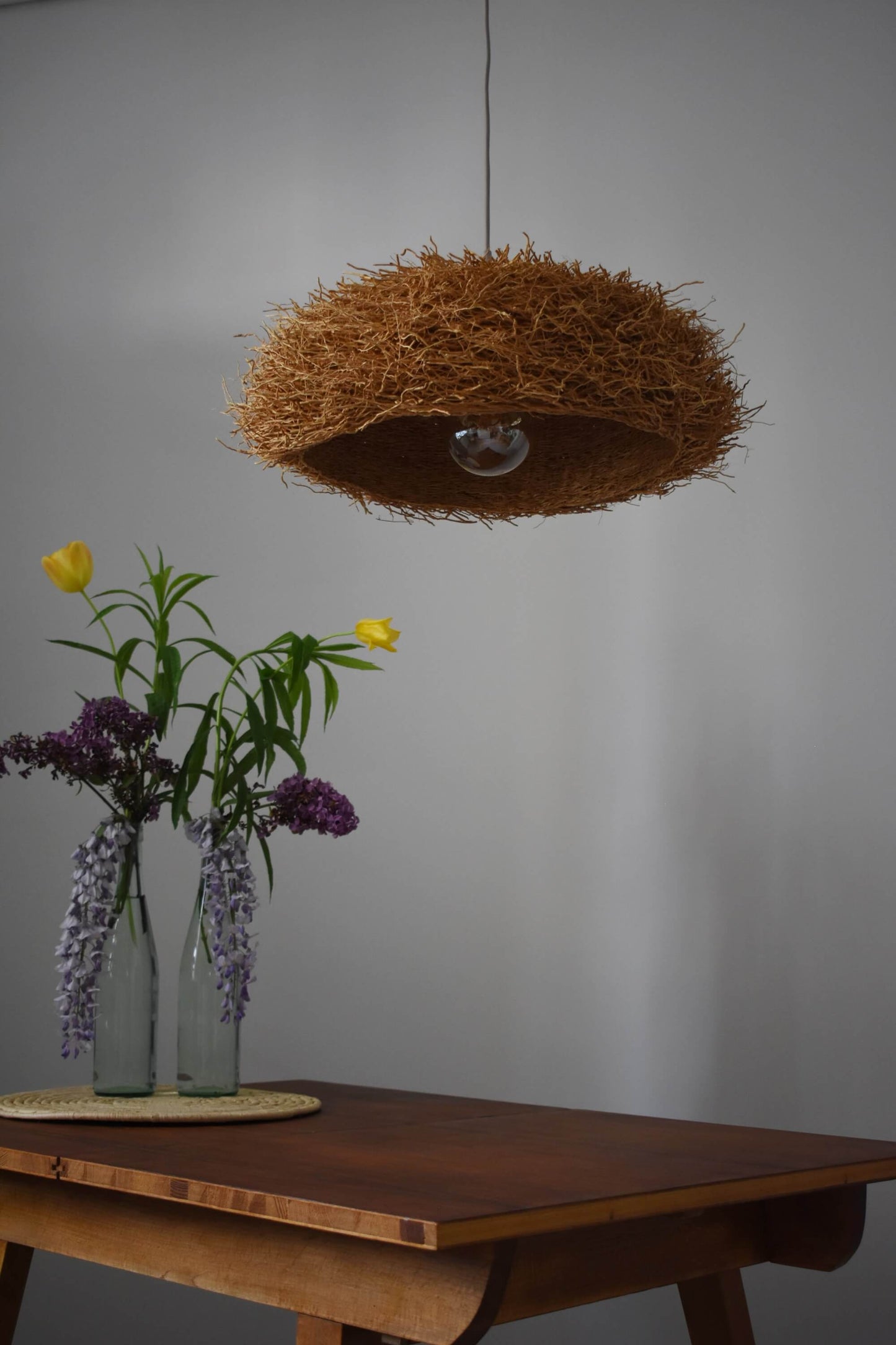 Klosz, który pachnie HADAR naturalny wiszący abażur do lampy z wetiwerii 50cm