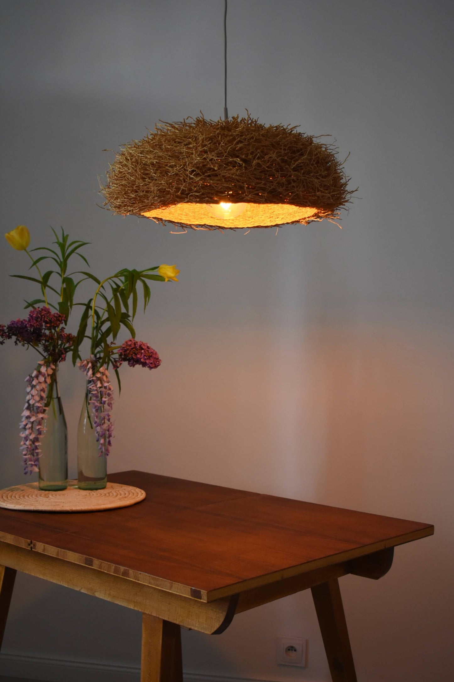 Klosz, który pachnie HADAR naturalny wiszący abażur do lampy z wetiwerii 50cm