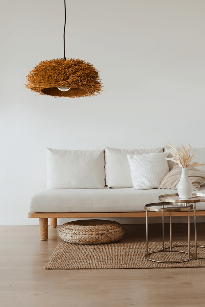 Klosz, który pachnie LUNA naturalny wiszący abażur z korzeni wetiwerii 36cm
