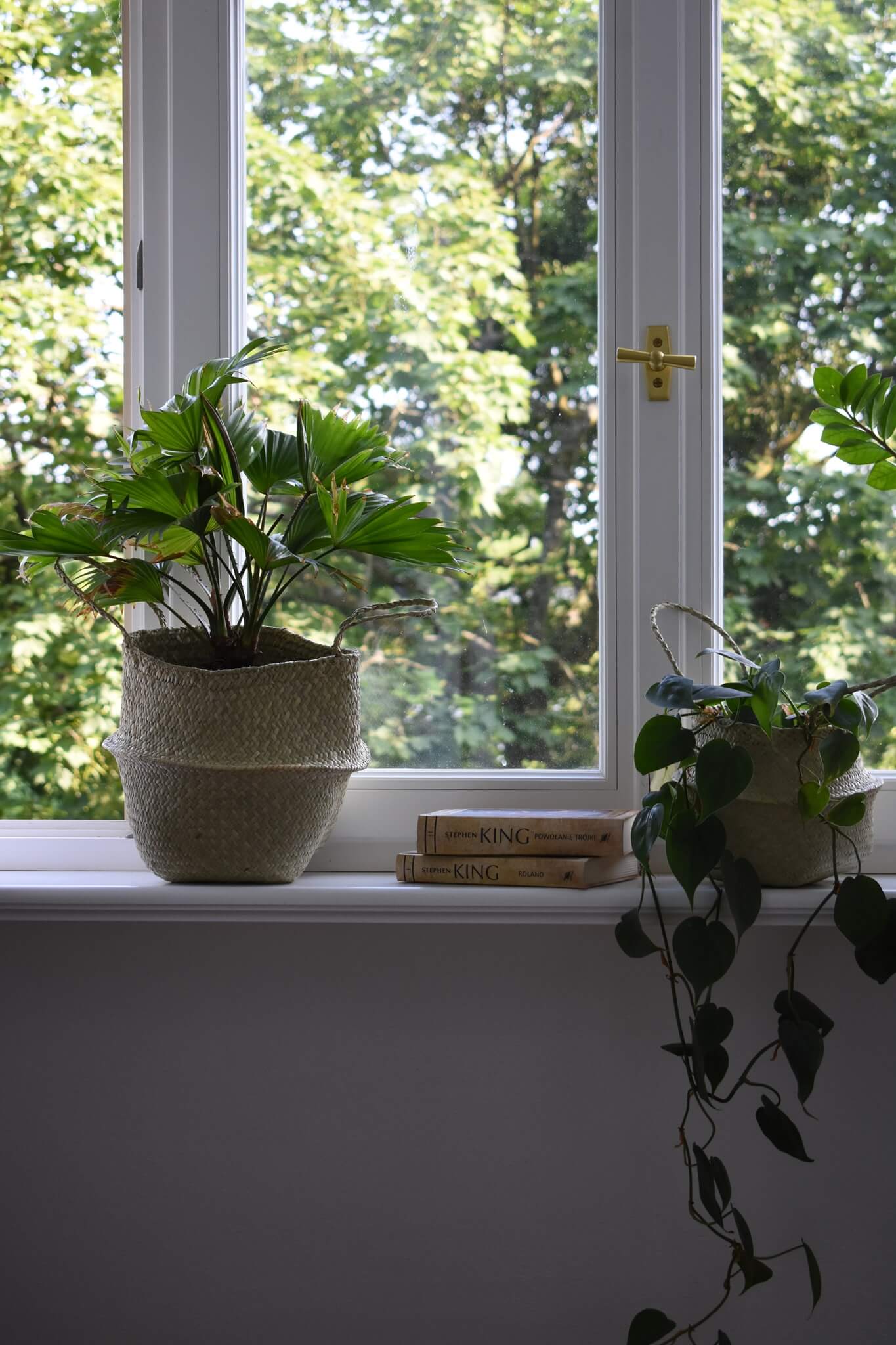 Koszyk TANA naturalny pleciony koszyk z uchwytami do przechowywania, boho osłonka na doniczkę