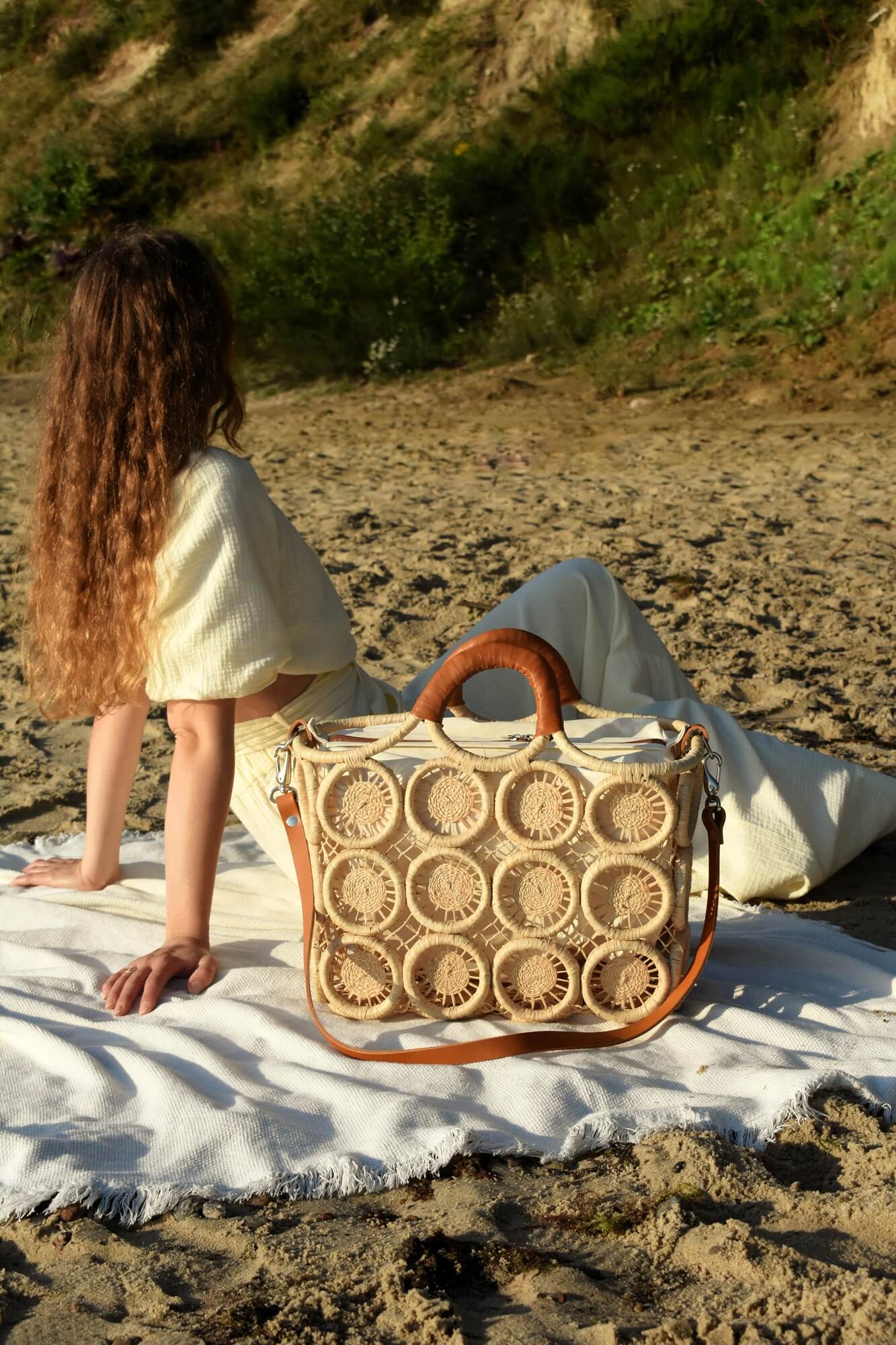 FENSOA 2.0 koszyk wakacyjny naturalny pleciony torebka boho na plażę