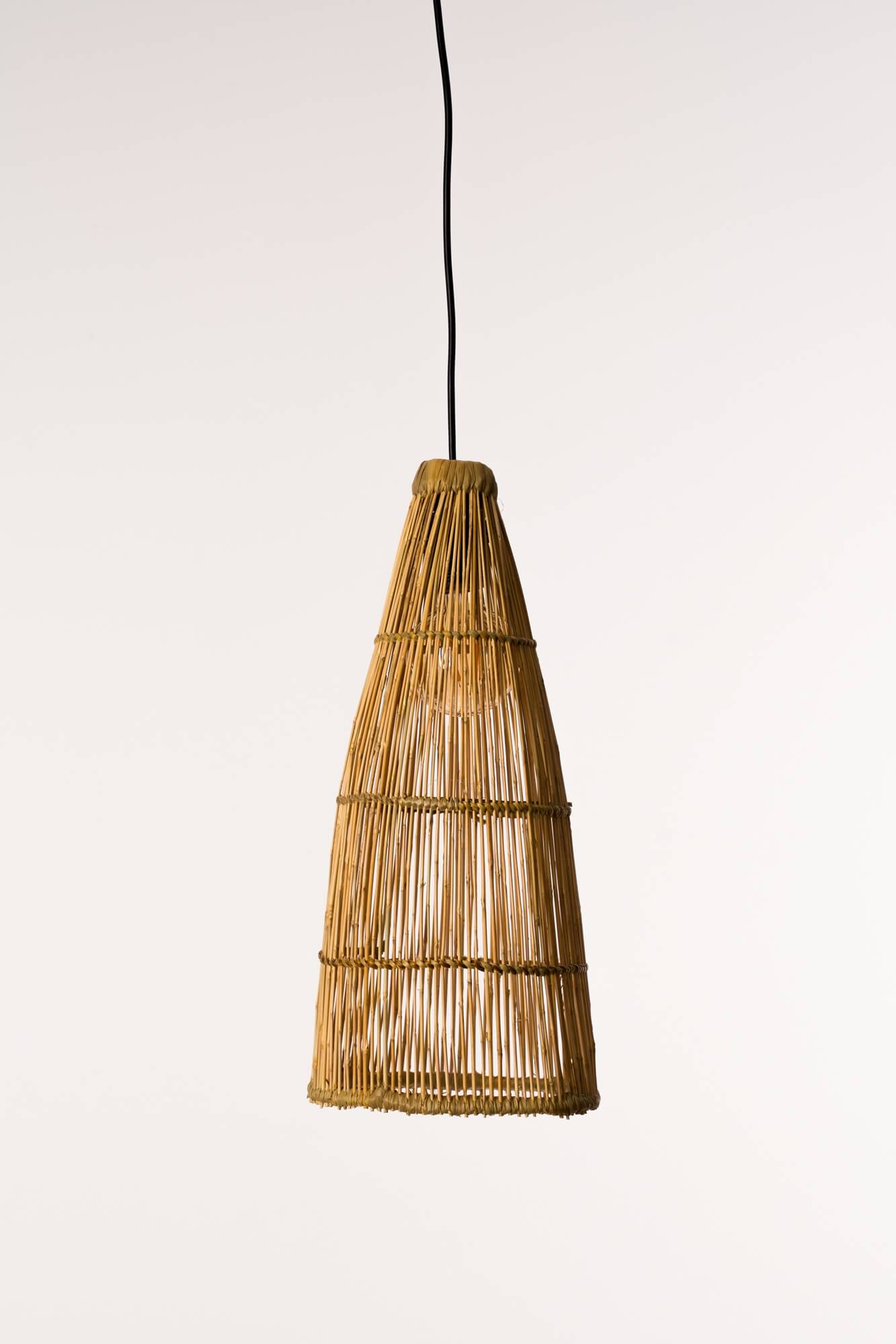 Klosz ADARA naturalny wiszący klosz do lampy bambusowy, boho, japandi 20cmx40cm
