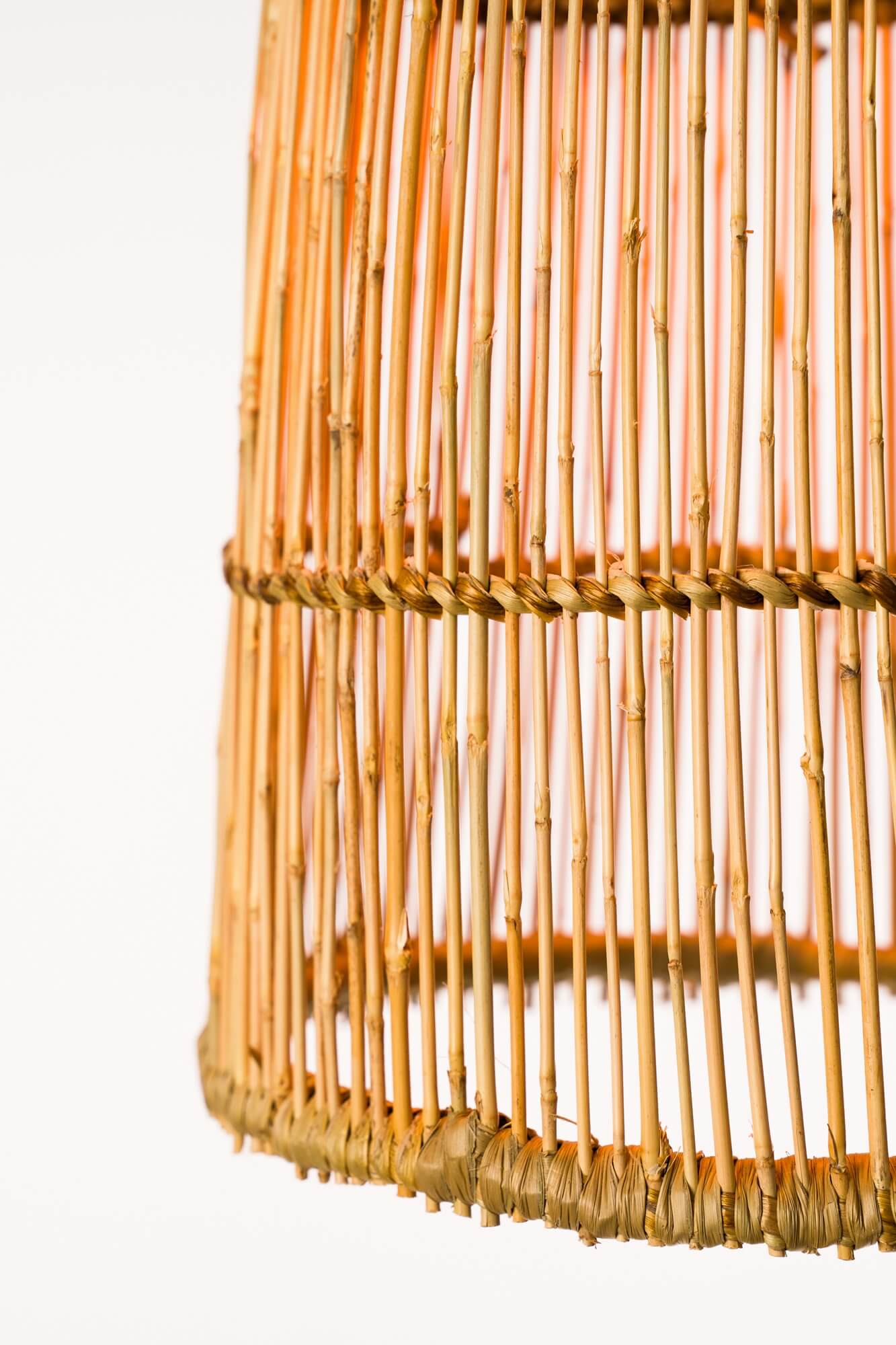 Klosz ADARA naturalny wiszący klosz do lampy bambusowy, boho, japandi 20cmx40cm