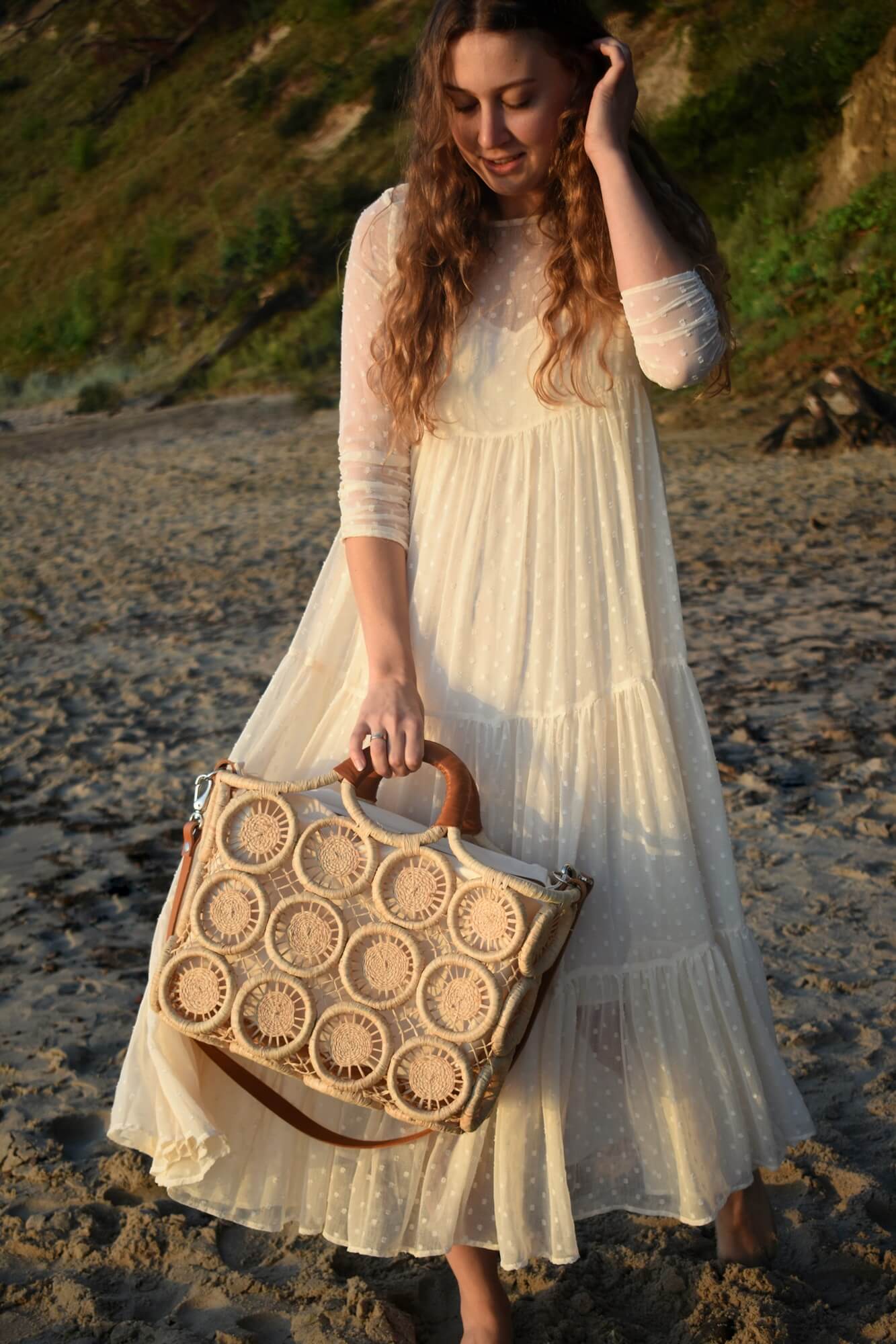 FENSOA 2.0 koszyk wakacyjny naturalny pleciony torebka boho na plażę
