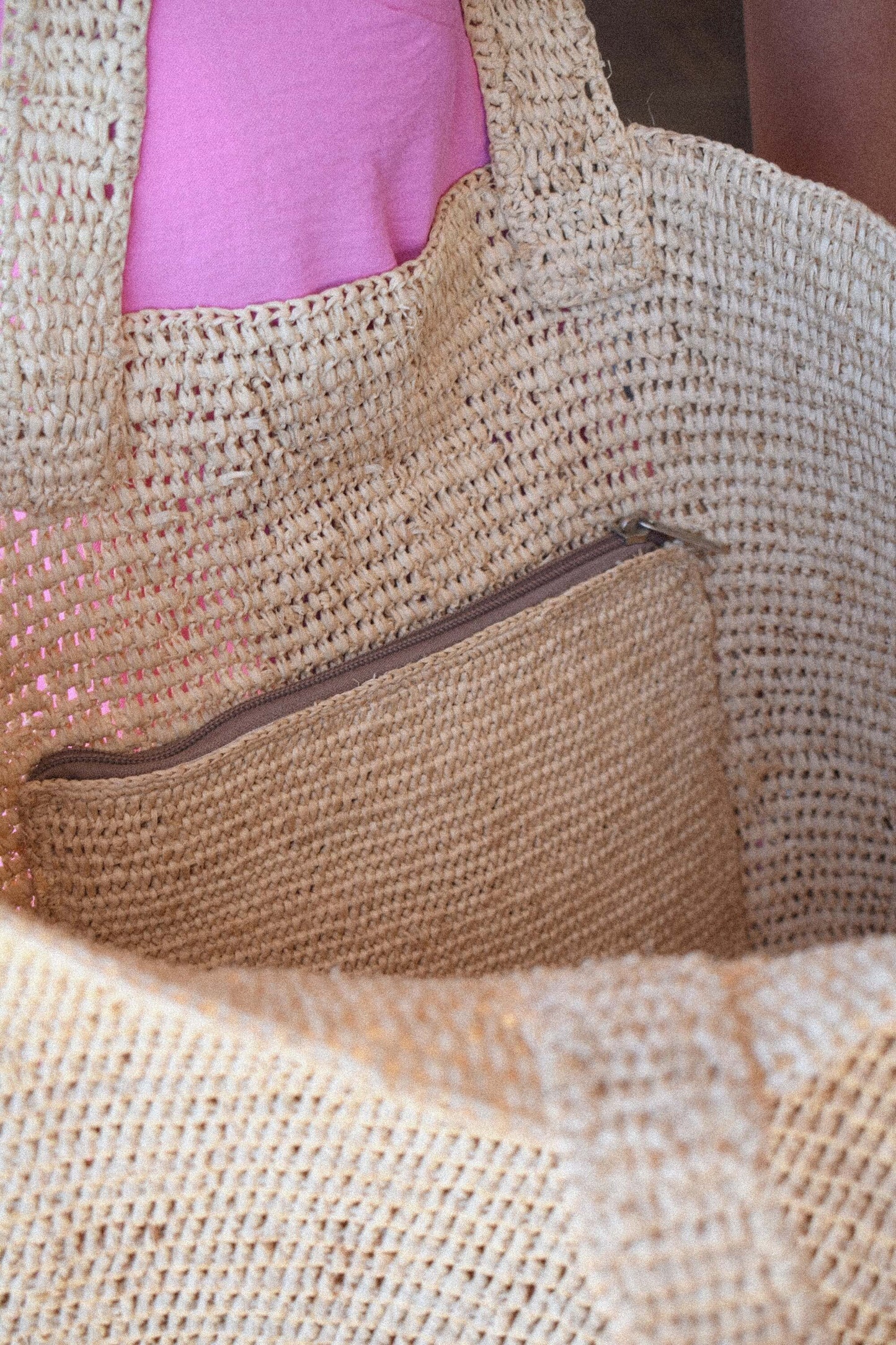 Torebka MELTINE shopperka maxi, duża torba z rafii, naturalna