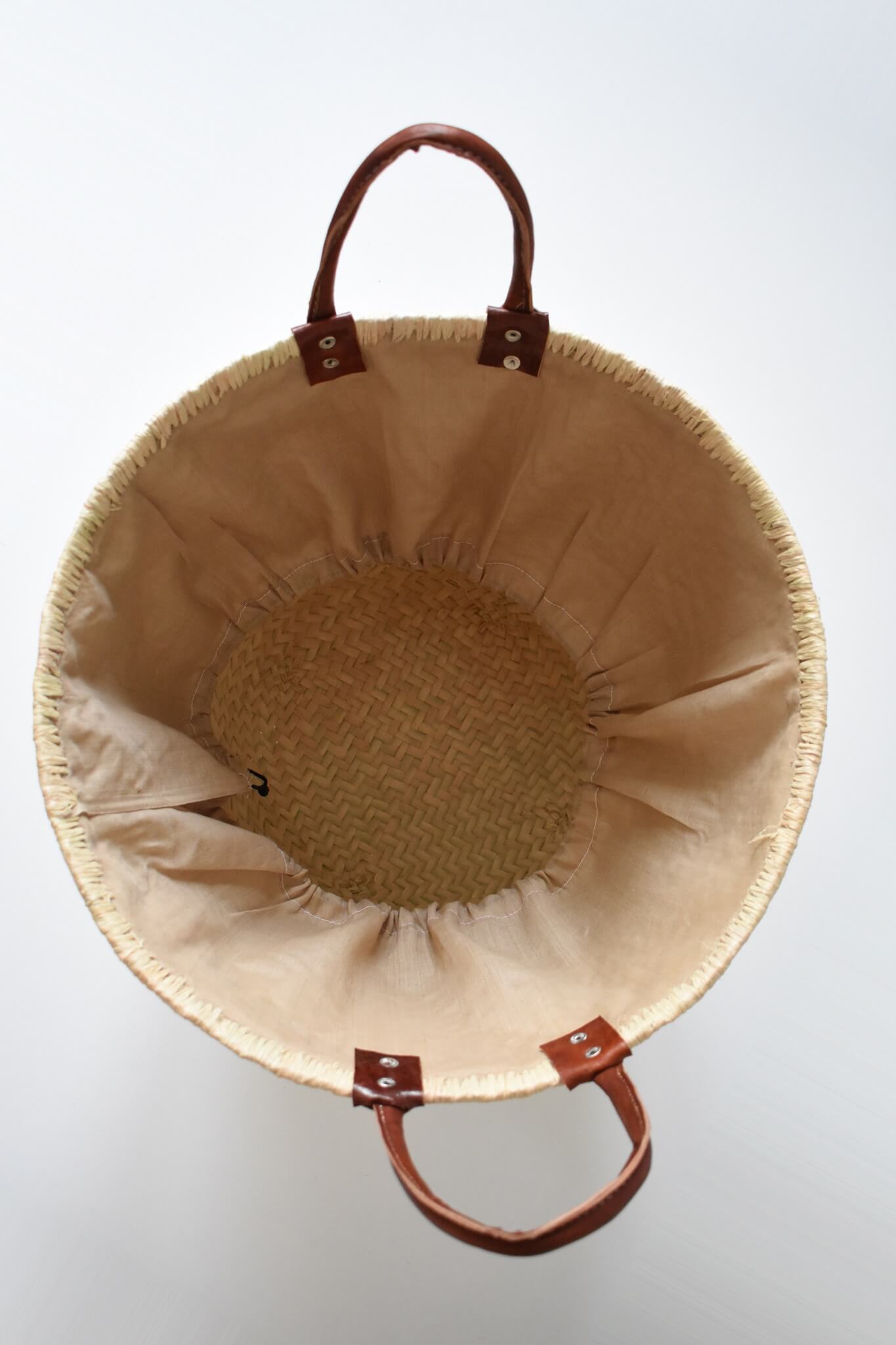 Koszyk IVATO naturalny pleciony kosz do przechowywania ze ściągaczem i skórzanymi uchwytami