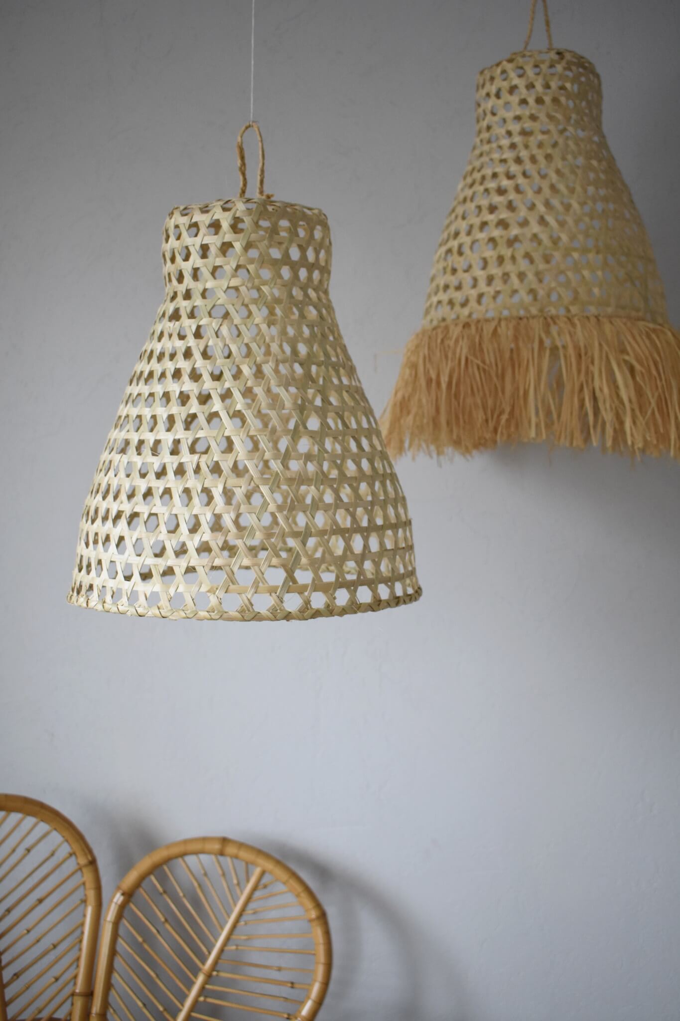 Klosz RIGEL wiszący naturalny pleciony abażur do lampy z bambusa i rafii, boho