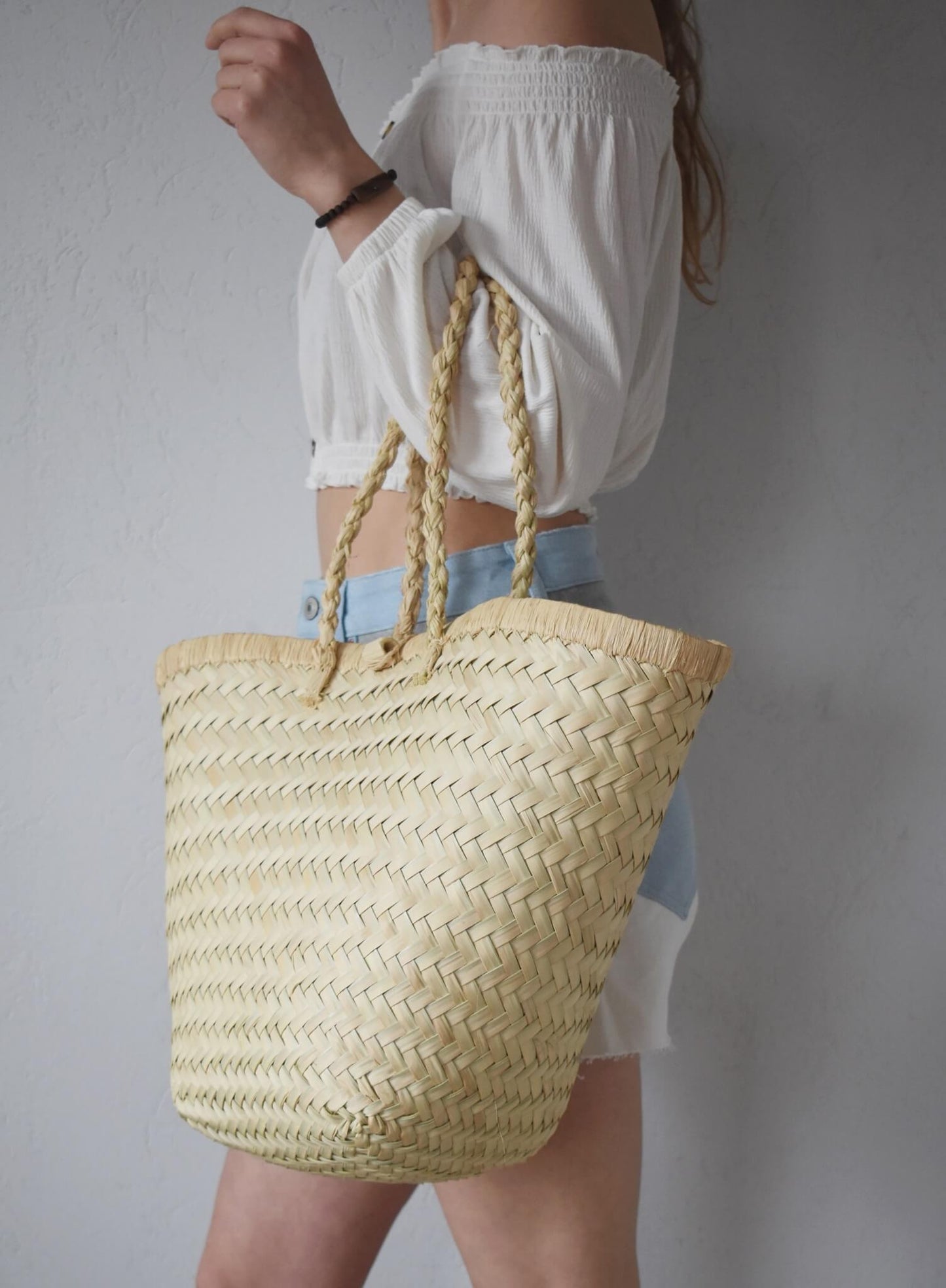 Torebka FALY naturalna, pleciona, boho