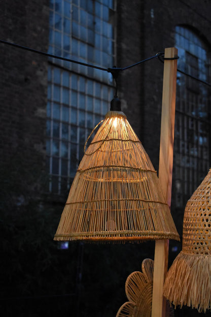 Klosz TIAKI naturalnay wiszący bambusowy abażur do lampy, boho, japandi 40cmx45cm
