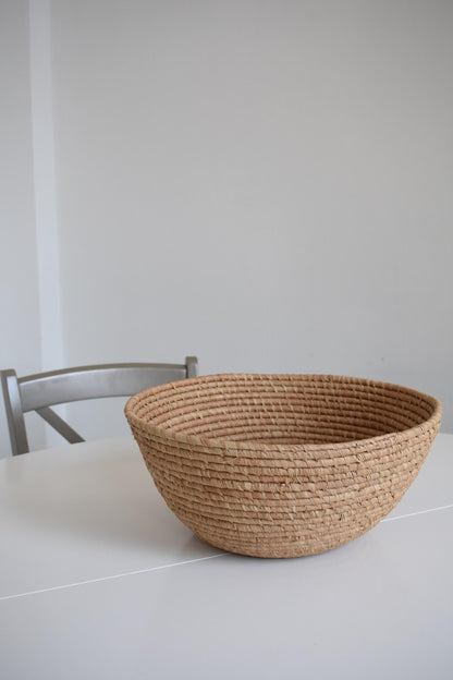 Duża boho misa VOANKAZO dekoracyjna, jasnobrązowa