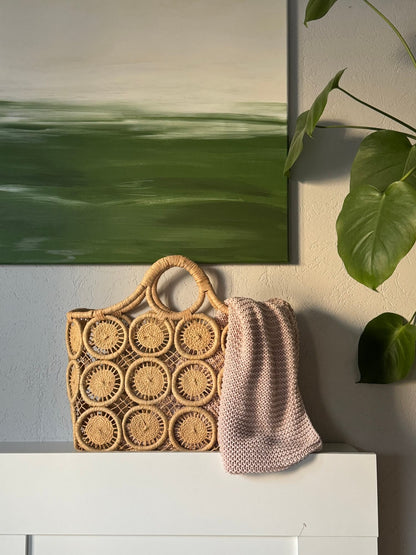 Koszyk MAHAJANGA dekoracyjny wykonany z naturalnej rafii