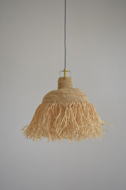 Klosz wiszący MIMOSA boho naturalny pleciony abażur do lampy z rafii