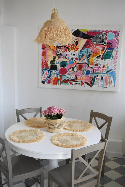 Klosz wiszący MIMOSA boho naturalny pleciony abażur do lampy z rafii